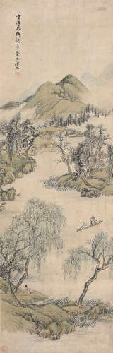 陈崇光（1838～1896） 青绿山水 立轴 设色纸本