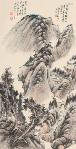 范振绪（1872～1960） 山水 立轴 设色纸本