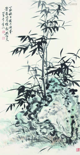 樊伯炎（1912～2001） 竹石图 立轴 设色纸本