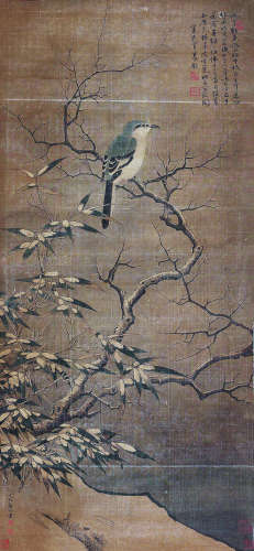 董小宛（1624～1651） 花鸟 立轴 设色绢本