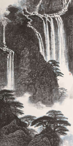张俊（b.1942） 山高水长 立轴 设色纸本