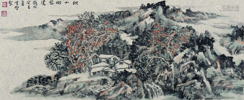 李金鹏（b.1948） 秋山树愈浓 卡纸 设色纸本