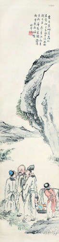 赵凤瑞（1858～1943） 山水人物 立轴 设色纸本