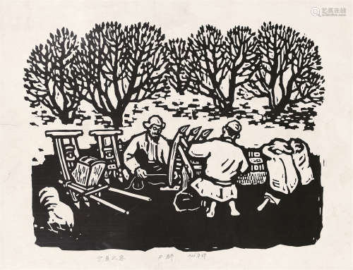 力群（1912～2012） 宁夏之春 镜框 水墨纸本