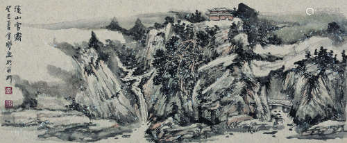 李金鹏（b.1948） 溪山雪霁 卡纸 设色纸本