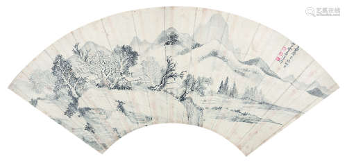 宋葆淳（1784～?） 山水扇面 镜片 水墨纸本