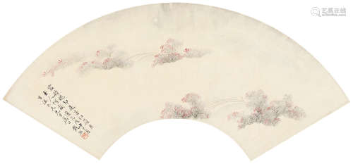 戴熙（1801～1860） 溪桥月夜图 扇面 设色纸本