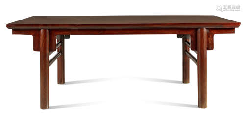 现代 红木圆腿画桌