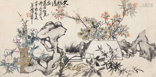 蒲华（1839-1911） 清供 镜心 设色纸本