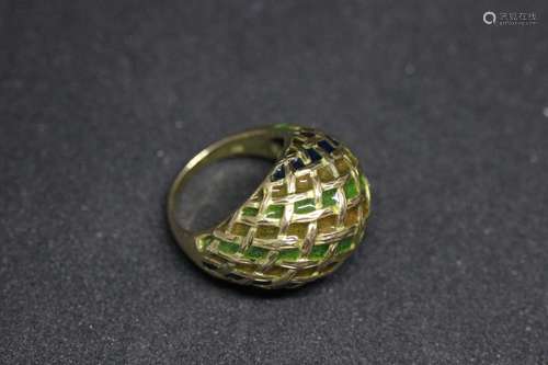 14k Gold And Plique A Joure Ring