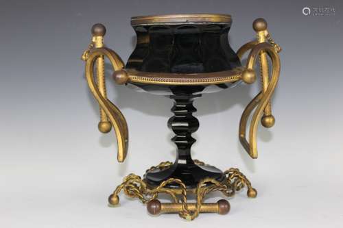 Bronze-mounted Bohemian Glass Centerpiece