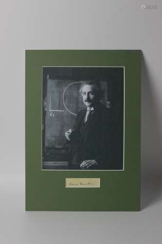 Albert Einstein Signature Mounted,  Attribution