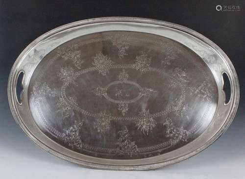 Large Old Silver Plate Tray