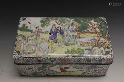 Chinese 19c Canton Enamel Box