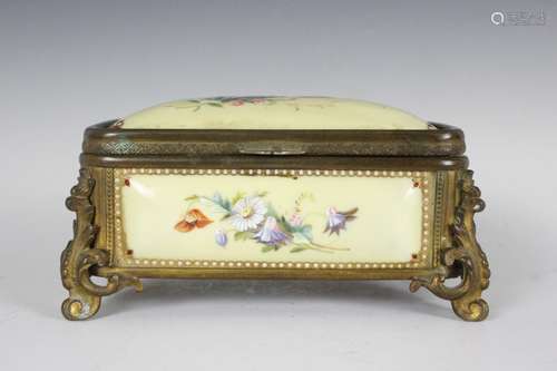 Late 19c French Jeweled Enamel Casket