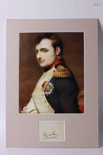 Napolean Bonapart Signature Mounted,  Attribution