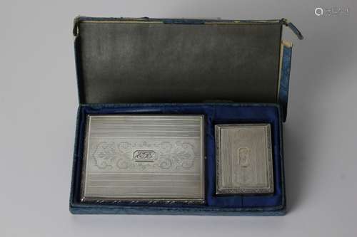 Two Sterling Silver Card Boxes