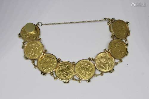 22k Gold With Gold Coins Bracelet