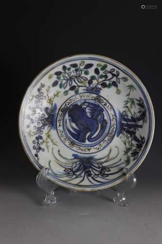 Chinese Blue&white Plate , Mark