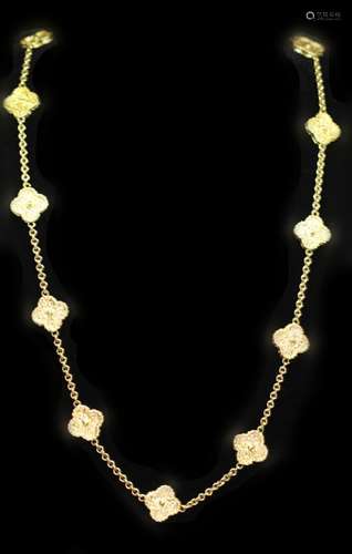 18k Gold Vca Style Necklace