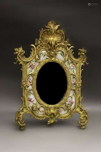 Fantastic Large Porcelain & Bronze Picture Frame