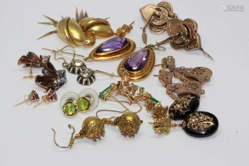 Lot Of 11 Pairs Of Gold Earrings