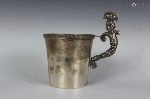 Russian 19c Hallmarked Silver W/ Figural Cup