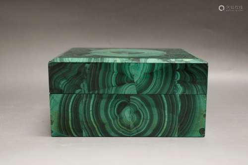 Large Sterling Silver & Malachite Box