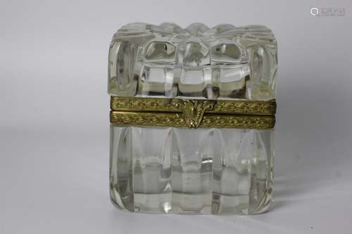 Carved Glass Box  Attributed To Baccarat