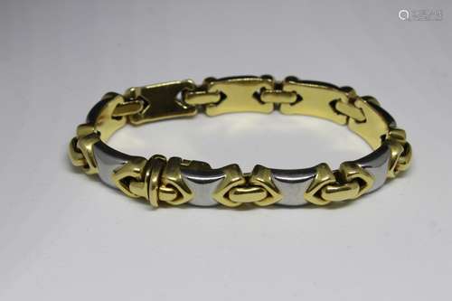 18k Gold And Steel Bulgari Style Bracelet