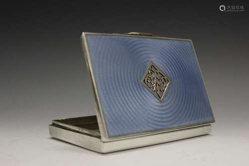 Sterling Silver And Enamel Card Box