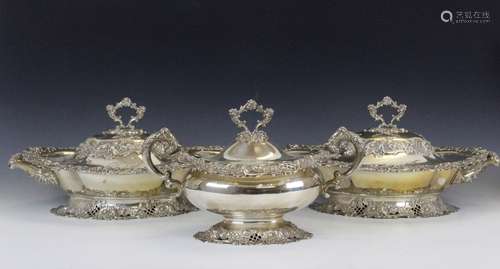 3 American Sterling Silver Covered Tureens