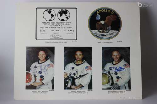 Apollo 11 Plaque Of The Moon Signed,  Attribution