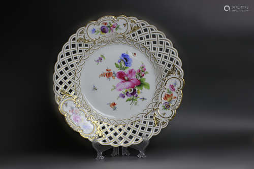 Meissen Reticulated Plate Circa 1900