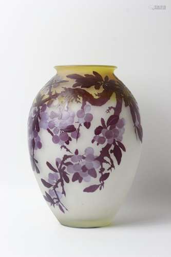 Large Galle Art Nouveau Berry Vase