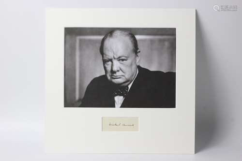 Winston Churchill Signature Mounted,  Attribution