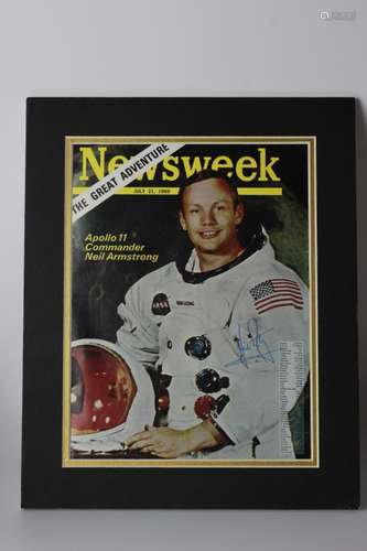 Newsweek Neil Armstrong Signed Mounted,  Attributi