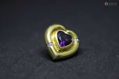 Tiffany 18k Gold And  Amethyst Pendant