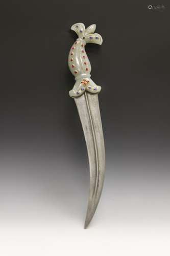 Mughal Style Dagger With Jade Handle