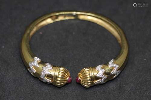 18k Gold Diamonds And Rubies Bulgari Style