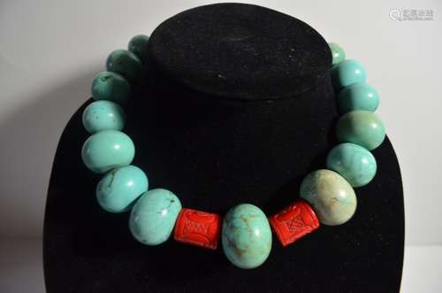 Large Turquoise Beads Necklace