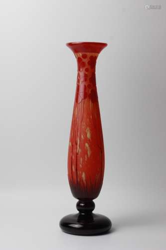 Le Verre Francaise Red Flower Tall Vase