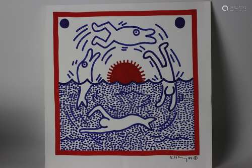 Keith Haring Dolphin And Sun,  Attribution