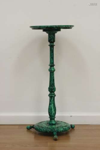 Green Faux Malachite Pedestal