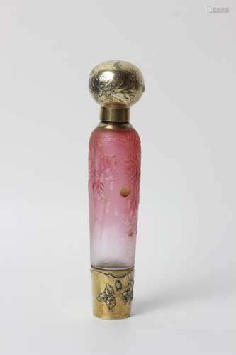 Daum Nancy Silver Mounted Perfume Bottle