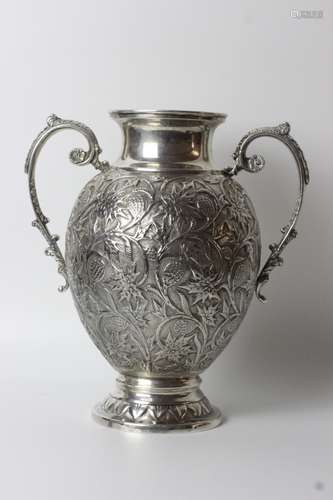 *rare* Silver Asian Vase Heavily Decorated