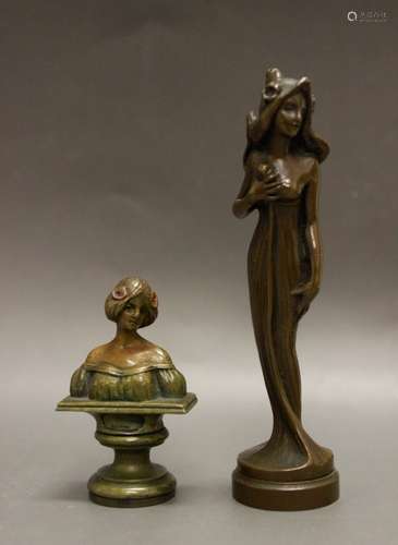 2 Small Art Nouveau Bronzes