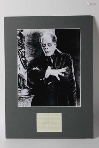 Lon Chaney Signature Mounted,  Attribution