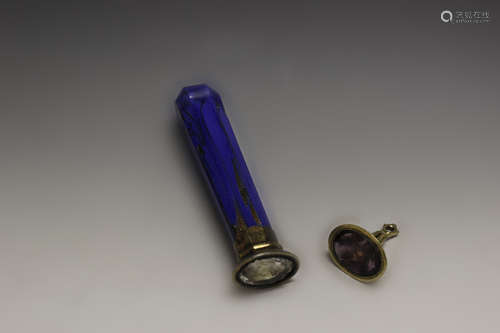 2 Seals (1 W/ Blue Stone & Glass Other 18c)