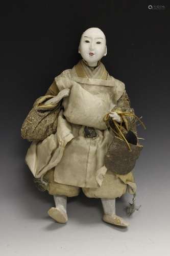 Japanese Fisherman Doll W/ Bag